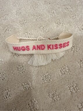 Ashleigh Design Co Hugs and Kisses Embroidered Tassel Bracelet